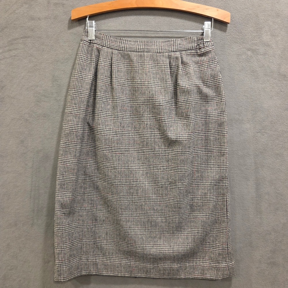 Vintage‎ Gilmor Glen Check Plaid Pencil Skirt Women Size 10 Dark Academia Preppy